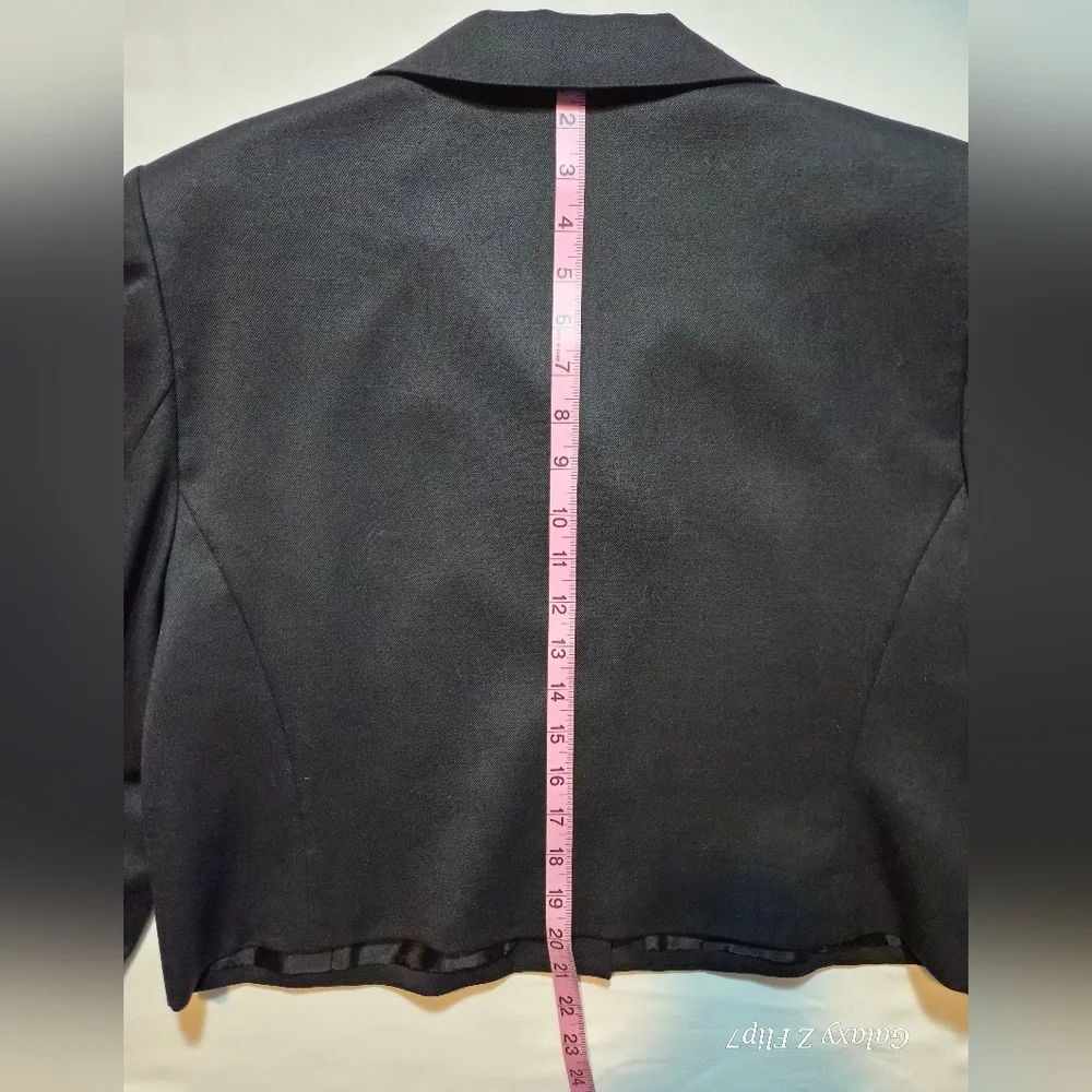 ​VINTAGE Pendleton Black Wool Cropped Jacket Blazer 16 Petite Made in USA - Picture 7 of 8